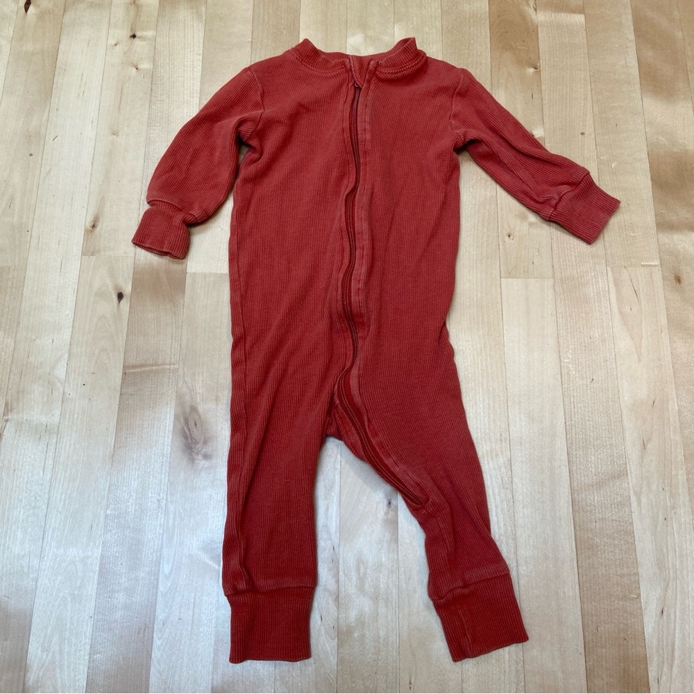3-6 months Orange/Red Ribbed Kate Quinn Romper